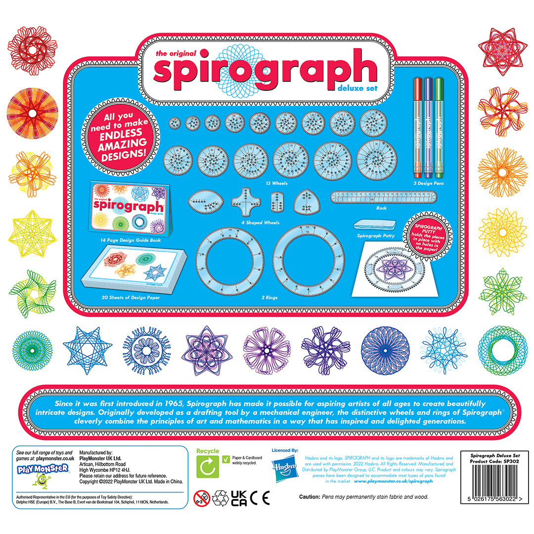 Designs Interlocking Gears & Wheels,draw Educational Toys New Spirograph  Deluxe Set Design Tin Set Draw Spiral